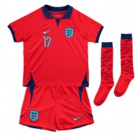 England Bukayo Saka #17 Replika babykläder Bortaställ Barn VM 2022 Kortärmad (+ korta byxor)